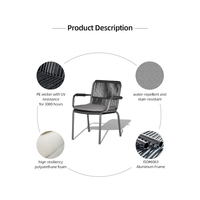 Artie ensemble de mobilier d'extérieur ensemble de table à manger de bistro commercial ensemble de jardin tables et chaises en rotin alu pour restaurant