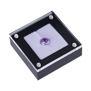 Kim Cương Lỏng Lẻo Hiển Thị Box Hiện Trường Hợp Đá Quý Bao Bì Trường Hợp <span class=keywords><strong>Acrylic</strong></span> Từ Đá Quý Chủ Màu Đen Và Trong Suốt - Product Image 5
