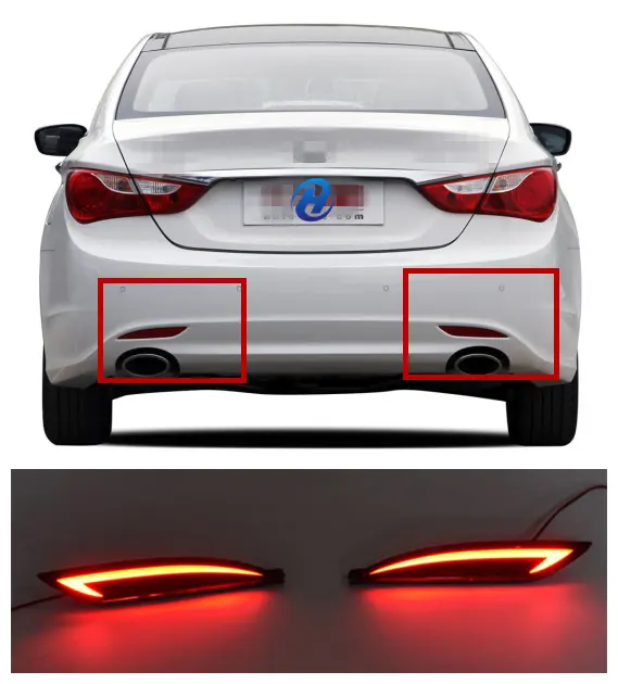 HGD For Hyundai Sonata 2011 2012 2013 2014 Led Rear Bumper Reflector Light Taillight Fog Lamp Braking Running Warning Lamp