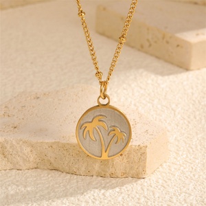 Geometric Stainless Steel Creative Design <b>Necklace</b> Coconut <b>Tree</b> Pendant <b>Necklaces</b> for Christmas Gifts - Product Image 2