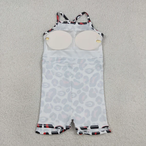 Shorts de yoga actifs pour bébés filles et enfants, à bretelles, imprimé léopard, longueur genou - Product Image 4