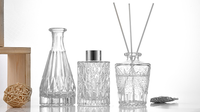 Verre de luxe pour diffuseur de roseaux bouteille vide mode voiture parfum évent Clip désodorisant avec bouchon en forme de cylindre