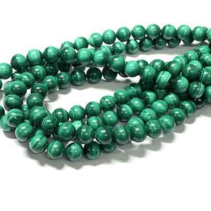 Perles en pierre naturelle 8 mm, malachite, pierres précieuses rondes, perles en vrac, pierre énergétique, pouvoir de guérison pour la fabrication de bijoux DIY - Product Image 2