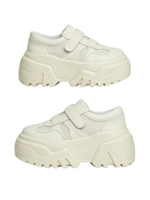 Mules sneakers à plateforme épaisse pour femme, en maille respirante, à semelle épaisse, à enfiler, noires/blanches, décontractées, style urbain