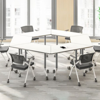 Plier Combinaison Discussion Apprentissage Formation Chaise Table Polygoin Réglable Trapèze Étudiant Bureau