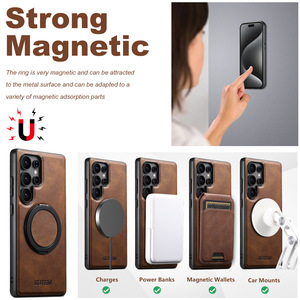 Étui de téléphone portable en cuir d'affaires avec béquille en cire d'huile de luxe pour <span class=keywords><strong>Samsung</strong></span> S26 S25 S24 S23 <span class=keywords><strong>S22</strong></span> <span class=keywords><strong>ultra</strong></span> Étui en cuir pour hommes - Product Image 2