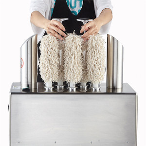 Machine de polissage de verres à vin électrique commerciale de table, machine de séchage de verres en acier inoxydable - Product Image 5