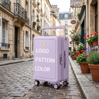 Valise rigide à ouverture frontale en ABS, personnalisable directement en usine, avec serrure TSA, élégante et tendance pour les voyages