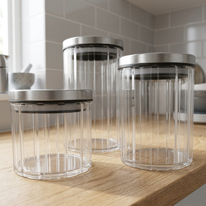 Conteneur rond en plastique acrylique sans BPA, style classique, pour la cuisine, la table, les fêtes, avec préservation de la fraîcheur, origine TW - Product Image 3
