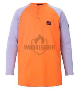 قمصان عمل مقاومة للحريق مخصصة للرجال <span class=keywords><strong>FR</strong></span> ، تي شيرت CAT2 لحام ، أكمام طويلة بنمط هينلي ، ملابس سلامة مانعة للهب - Product Image 4