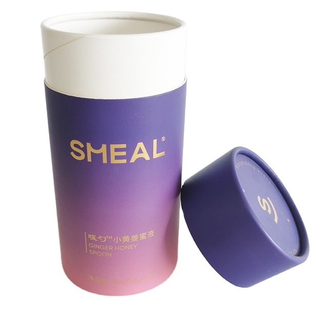 Recycled Materials Exquisite Tube Paper Box Matt Lamination Gift Cylindrical Box Hot Stamping Lid Box