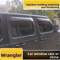 Deflectores de Ventana para Jeep Wrangler JK JL 2018-2024, Protección Contra Lluvia y Sol, Color Negro Ahumado, Acrílico Resistente, Accesorios Exteriores para 4 Puertas