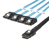 Câble interne Mini SAS HD SFF-8087 vers 4 SATA Fan-out 6 Gbit/s 36 broches pour serveur RAID 0,5 m