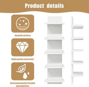 5-Tier treo tường nổi lưu trữ Organizer 30 inch H tre tự nhiên kết thúc trang trí dọc Kệ cột đẹp - Product Image 2
