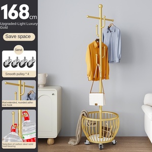 Porte-manteau de luxe moderne et simple à roulettes, artisanat en métal <span class=keywords><strong>pour</strong></span> le rangement des vêtements de maison, cintre de sol facile à déplacer <span class=keywords><strong>pour</strong></span> le salon - Product Image 1