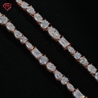 Chaîne Tennis Moissanite Diamant Inhabituel 5MM Iced Out Argent Sterling 925 Bijoux Hip-Hop Chaîne Tennis Collier Personnalisé Hommes Femmes