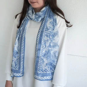 Chal de Mujer con Estampado Floral, Textura Suave y Lisa, 100% Poliéster, Estilo Chino, Transpirable, Ligero, Bufanda de Moda - Product Image 2