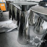 Table de bar moderne en acier inoxydable argenté brillant pour hôtel, mariage, usage commercial, durable