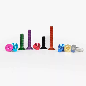Viti a <span class=keywords><strong>testa</strong></span> <span class=keywords><strong>svasata</strong></span> esagonale <span class=keywords><strong>M5</strong></span> M6, anodizzate nere, blu, rosse, verdi, bulloni in alluminio colorati per auto RC - Product Image 5