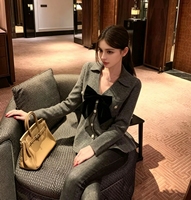 Cardigan chic en tricot à nœuds et volants |   Pull en velours à coupe ajustée avec nœud, élégant tricot boutonné à manches longues pour l'automne et l'hiver