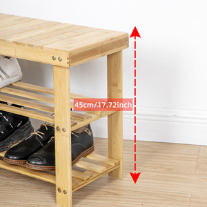 Bamboo <b>Shoe</b> <b>Rack</b> Medium Size Multi Tier Storage <b>Bench</b> For Entryway Home Use Dustproof Minimalist Design - Product Image 2