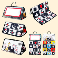 Jouets éducatifs pour bébés Nouveau bébé pliable Ha Ha Miroir voiture siège arrière lit hochet chariot pendentif tissu doux forme animale 3-6 mois