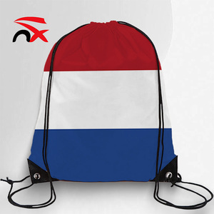 Sac à cordon portable personnalisé en polyester 210T avec drapeaux nationaux des Pays-Bas, Haïti et Ghana pour événements sportifs et activités électorales - Product Image 1