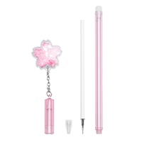 Stylos marqueurs de bureau Kawaii Sakura 0.5mm stylo gel pendentif pailleté avec matière plastique Design unique et chic