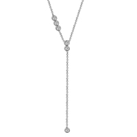 Gemnel mujeres 925 Plata gota cadena colgante encanto Cz colgante collar