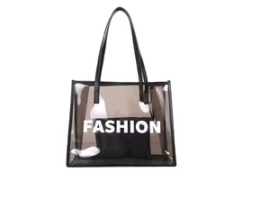 Low MOQ Custom Logo <b>Large</b> Capacity Travel <b>Beach</b> PU Handle Waterproof Transparent Clear Pvc Tote Shopping <b>Bag</b> - Product Image 6