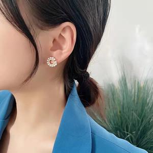 Luxe Lettre H Boucles D'oreilles Collection Designer Boucles D'oreilles Bijoux Vintage Strass En Acier Inoxydable Boucles D'oreilles Dernier <span class=keywords><strong>Catalogue</strong></span> - Product Image 4