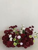 H-1001  Bunga Sutra Buatan Warna Burgundy Buatan Tangan untuk Dekorasi Pernikahan, Perlengkapan Floral