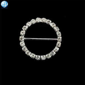 <span class=keywords><strong>Boucle</strong></span> coulissante ronde en argent avec embellissement en strass à 1 rangée minimaliste pour décor de boîtes-cadeaux en ruban - Product Image 6