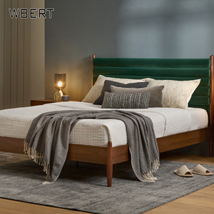 WBERT Cama Doble de Madera Maciza Pura, Cama Doble Simple y Moderna, Paquete Suave para Dormitorio y Hogar, Novedad - Product Image 5