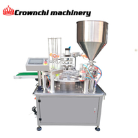 Machine automatique pneumatique de remplissage et de scellage de gobelets à boisson en acier inoxydable avec emballage en papier