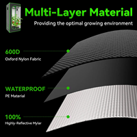 Fournisseur professionnel de kits hydroponiques modernes noirs avec matériau PE 600D et structure métallique