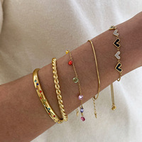 ChuYao Sertifikalı Kalp Zirkon Bileklik Kadınlar İçin Altın Kaplama Paslanmaz Çelik İstiflenebilir Trendy Moda Takı Hediyesi