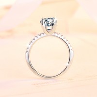 Vente en gros de bagues de mode en argent 925 1CT D VVS1 bagues de mariage en moissanite et zircon avec diamant plaqué or 18 carats pour femmes