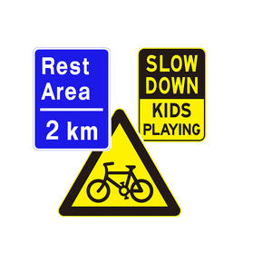 علامات السلامة المرورية القابلة للتخصيص لوحة الألومنيوم علامة شارع قابلة للطي بنمط ثلاثي بألوان مختلفة - Product Image 4