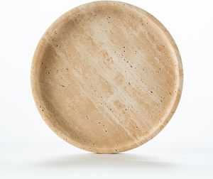 Union Stone UR0196 Beige Marble Vanity Serving <b>Tray</b> Set Oval Shape Polished Finish Deluxe Grade Home Decor - Product Image 1