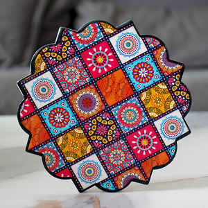 Sous-verres octogonaux en céramique Mandala américains, décoration <span class=keywords><strong>de</strong></span> bureau à domicile, artisanat, sous-verres <span class=keywords><strong>vintage</strong></span> isolants thermiquement - Product Image 6