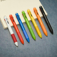 Stylo à bille simple et mignon personnalisé, marqueurs en plastique multicolores, écriture 0,5 mm, encre noire/bleue, logo promotionnel