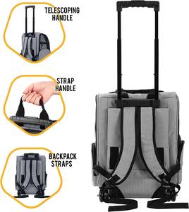 BSCI özel küçük köpekler havayolu onaylı Pet kedi köpek taşıyıcı haddeleme tekerlekler ile evcil hayvan seyahat çantası sırt çantası - Product Image 4