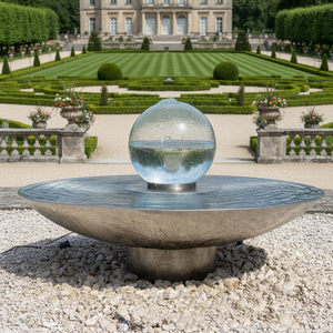 <span class=keywords><strong>Fontaine</strong></span> d'eau extérieure sphérique en métal et acrylique, éclairée par LED, style Art Déco, pour la décoration paysagère, personnalisable en gros pour les magasins de détail hors ligne - Product Image 6