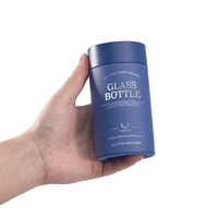 Emballage en verre personnalisé de 150 ml, flacons à pilules bleus vides pour vitamines, emballage de flacons pour capsules médicales