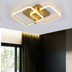 İskandinav led metal retro ev yatak odası oturma odası kare basit şekil siyah alüminyum zarif tavan lambası akrilik difüzör ile - Product Image 2