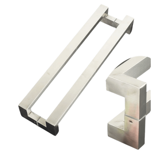 Maniglia per Porta in Acciaio Inox, Lunghezza 60 <span class=keywords><strong>Cm</strong></span>, Tubolare Rettangolare, Spessore Elevato, Antiruggine, per Porte in Vetro - Product Image 6