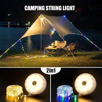 Bandes lumineuses LED solaires pour le camping, la tente, la décoration de jardin, RGB, étanches, portables, IP65