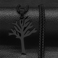 Collier pendentif minimaliste en acier inoxydable LEPAI avec forme d'arbre de vie plaqué or pour homme et femme, cadeau