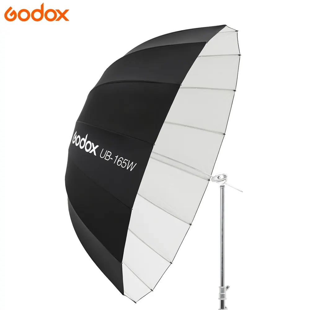 Godox-paraguas UB-165W parabólico para fotografía y grabación de vídeo, paraguas de luz suave reflectante profunda para estudio, color blanco interior